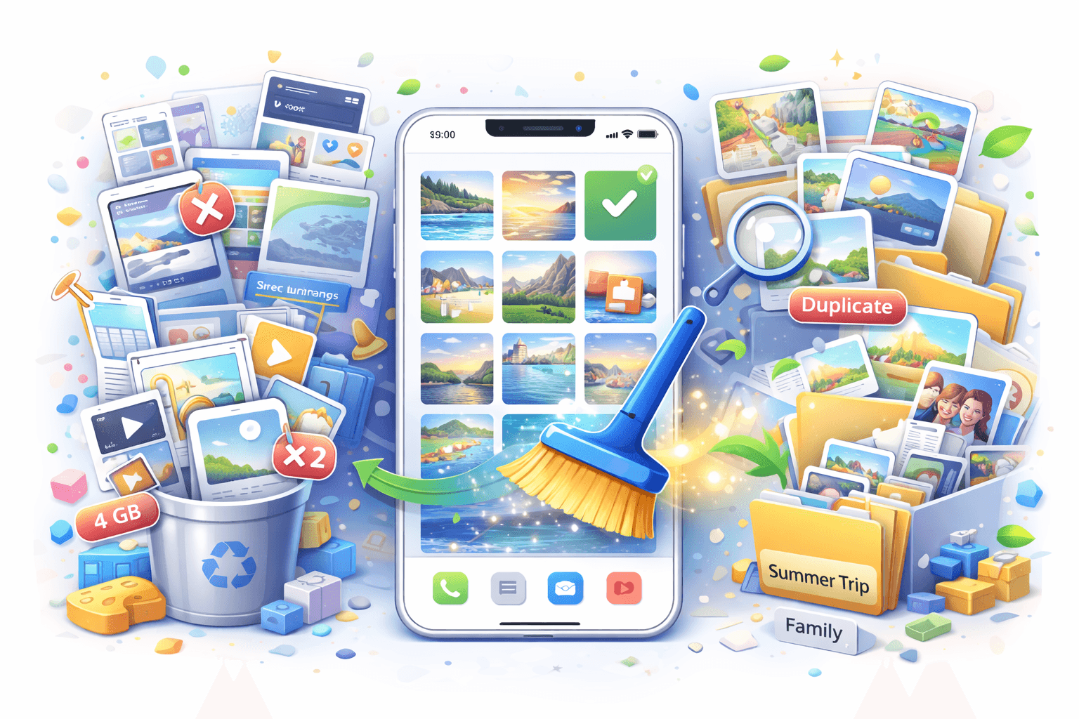 iPhone 사진 보관함 정리에 대한 가이드 이미지